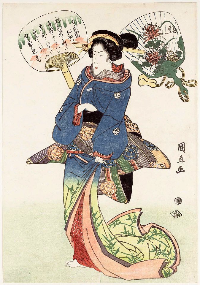 Utagawa Kuninao - Standing Beauty