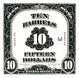 US-Stamp-Beer-1914-$15 (10 barrels) (proof)