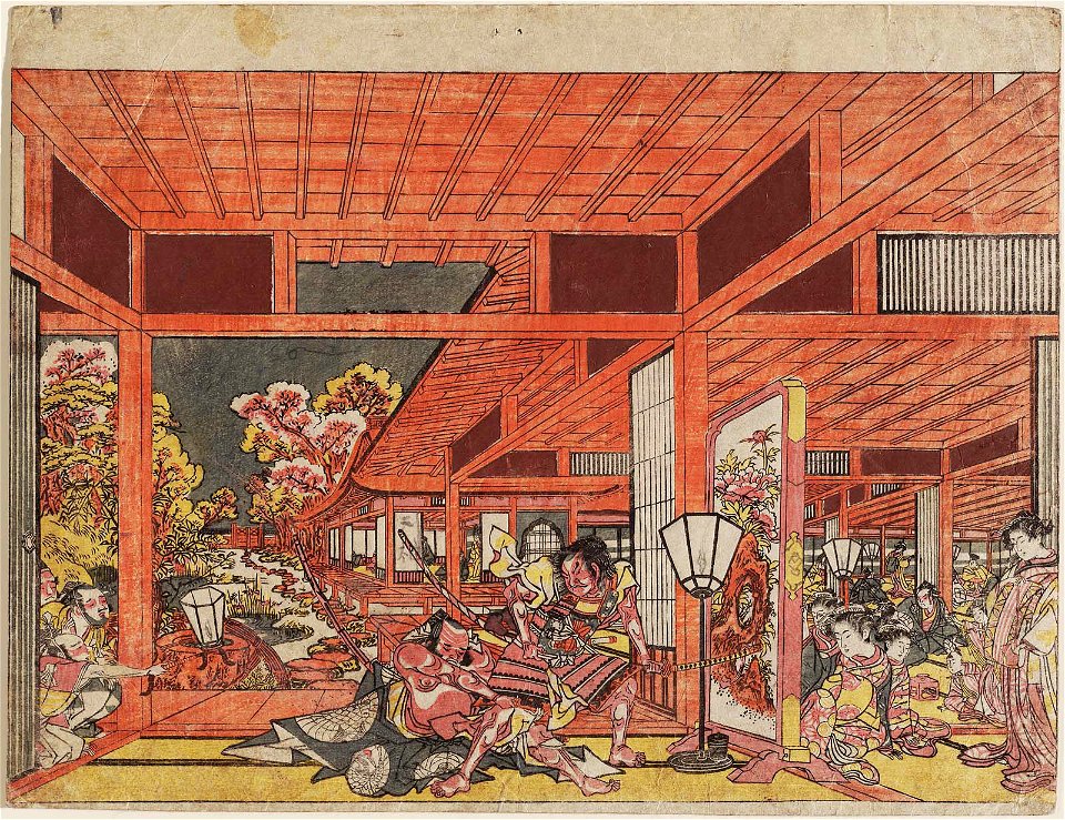 Utagawa Toyoharu (18th century) Wada sakamori kusazuribiki no zu