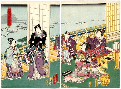 Utagawa Kunisada II - Hanamurasaki and the False Genji