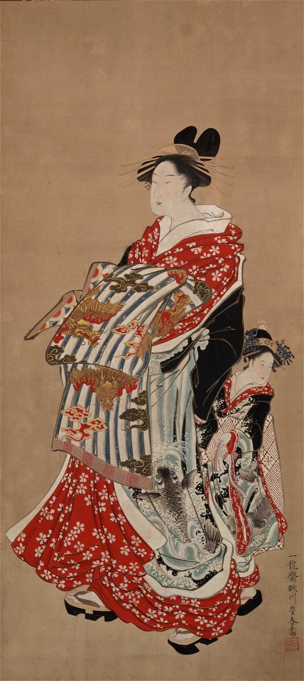 Utagawa Toyoharu - Courtesan and Attendant - 1967.64.221 - Yale University Art Gallery