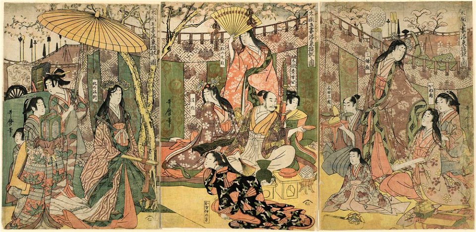 Utamaro (c. 1802–04) Taikō gosai rakutō yūzan no zu
