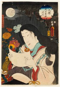 Utagawa Kunisada II - Actor Bandô Shûka I as Lord Satomi's Daughter Fuse-hime