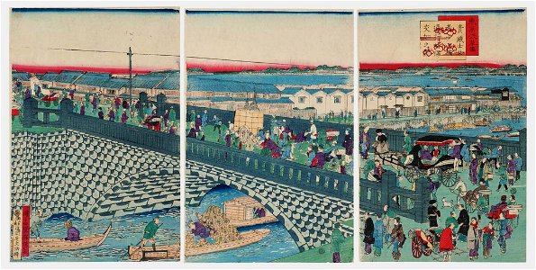 Utagawa Kuniteru II - Asakusa Bridge in Tokyo