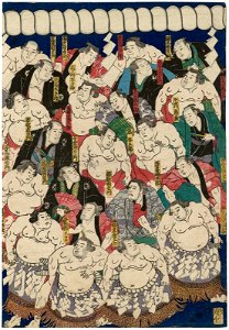 Utagawa Kuniteru II - Assembly of Sumô Wrestlers of Great Japan