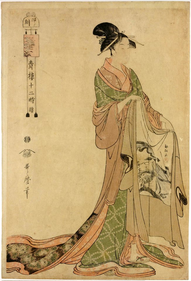 Utamaro (c. 1794) Seirō jūni toki tsuzuki - U no koku (BM) cropped