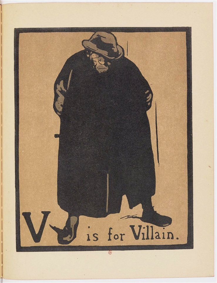 V is for Villain - An Alphabet by William Nicholson (1899)