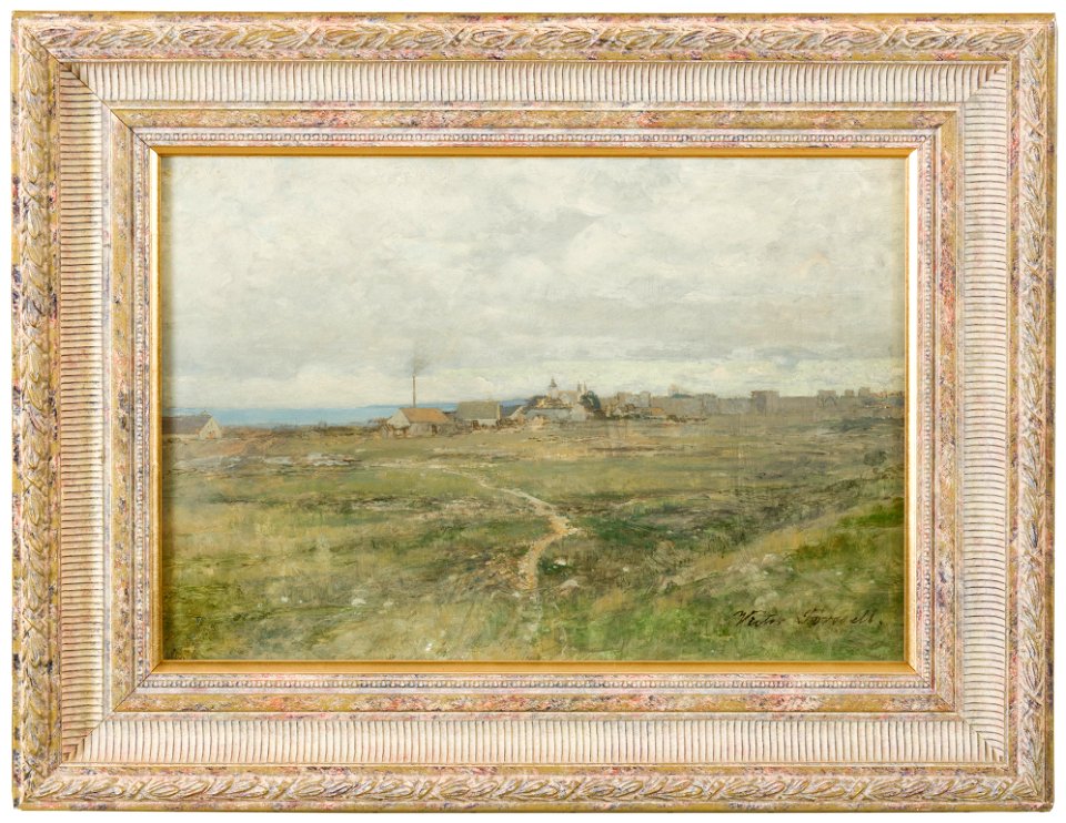 Utsikt mot Visby ringmur (Victor Forssell) - Nationalmuseum - 32552
