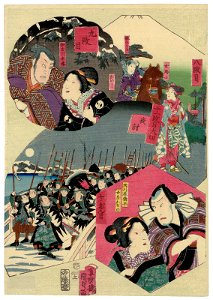 Utagawa Kunisada II - Acts VIII, IX, X, and Act XI - Conclusion, The Night Attack