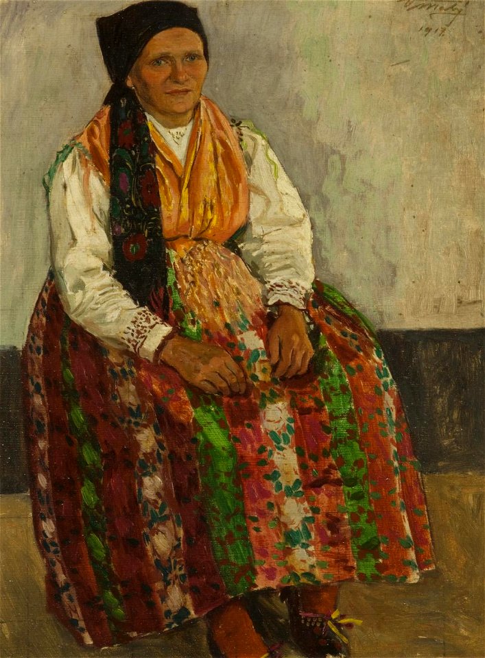 Vaclav Maly Frau in Tracht 1917