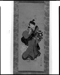 Utagawa Kuniteru - Courtesan and Dog - 1967.61 - Arthur M. Sackler Museum