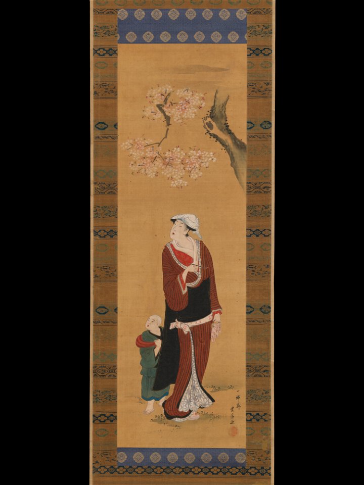 Utagawa Toyohiro - Woman and Child under a Cherry Tree - 2015.300.149 - Metropolitan Museum of Art