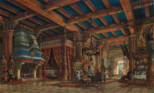 V. Germain (French) - Château Interior - 2018.1063 - Cleveland Museum of Art. Free illustration for personal and commercial use.