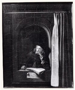 V. (copie naar Gerard Dou) Beckers - Man met pijp - SA 1811 - Amsterdam Museum
