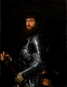 Giovanni Battista Moroni - Portret van een edelman in harnas