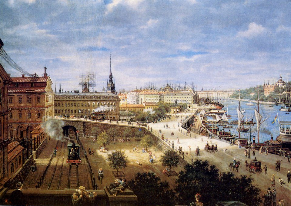 Utsikt över Slussen Tholander 1898