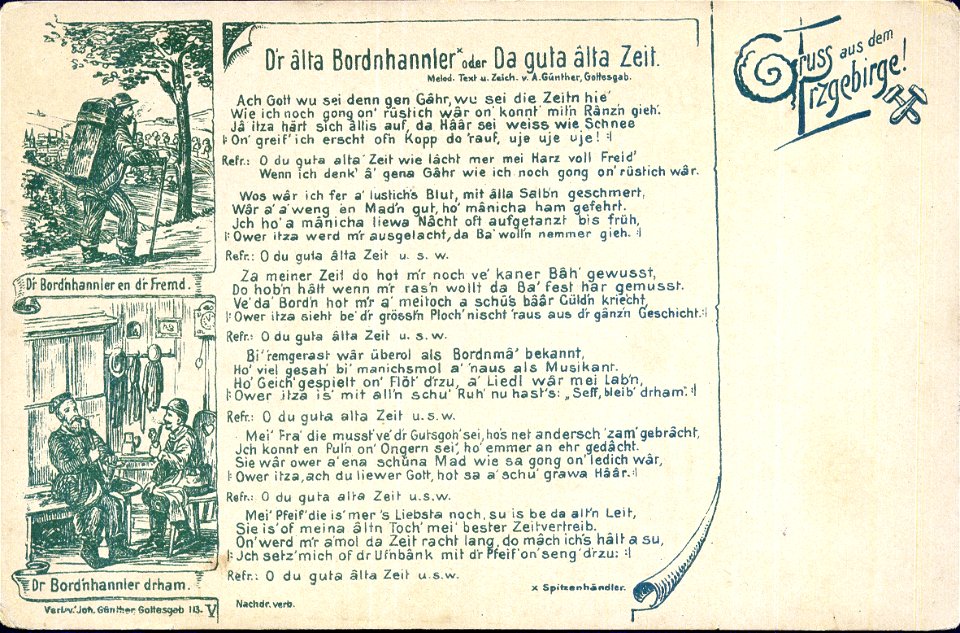 V - D'r alta Bordnhannler oder Da guta alta Zeit 1899