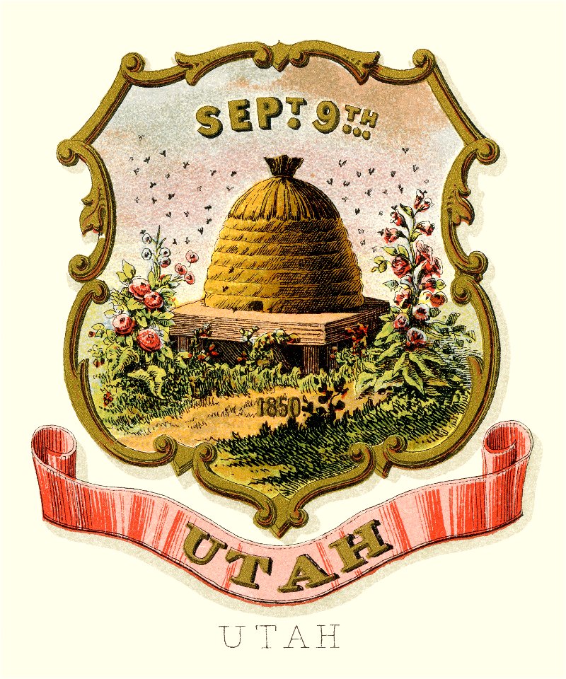 Utah territory coat of arms (1876, restored TIF)