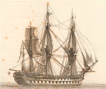 Vaisseau français de 80 canons au plus près du vent