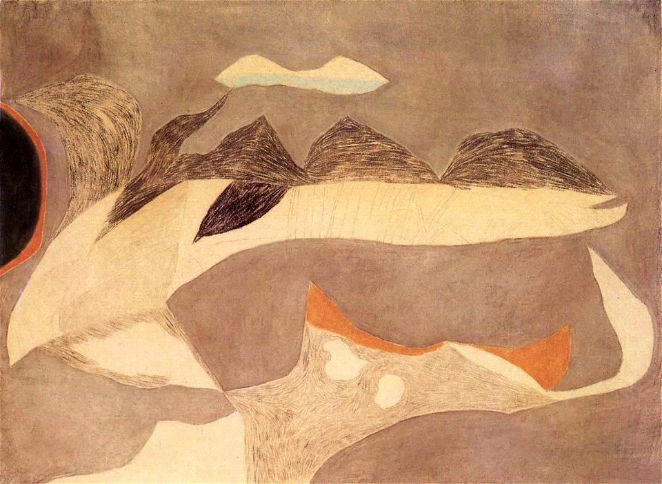 Vajda Lajos Green Semicircle with Orange 1938