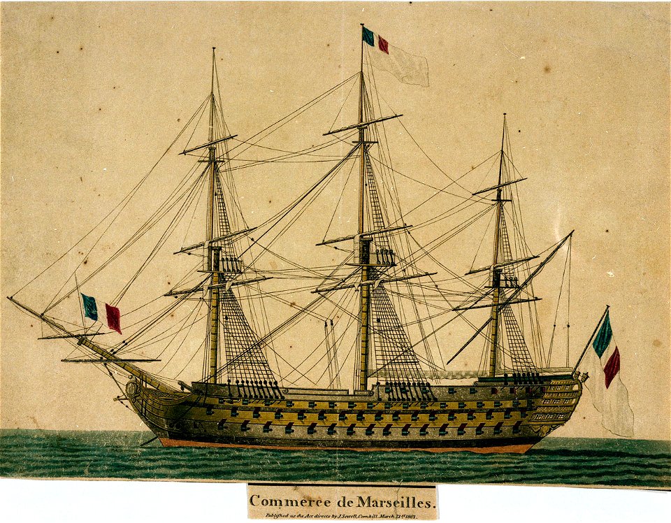 Vaisseau français le Commerce de Marseille entre 1789 et 1792
