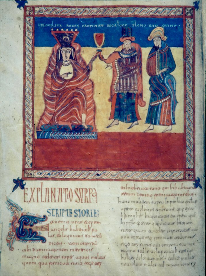 Valcavado Beatus f. 160v - Great whore and kings of earth