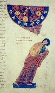 Valcavado Beatus f. 123r - Sixth trumpet, John