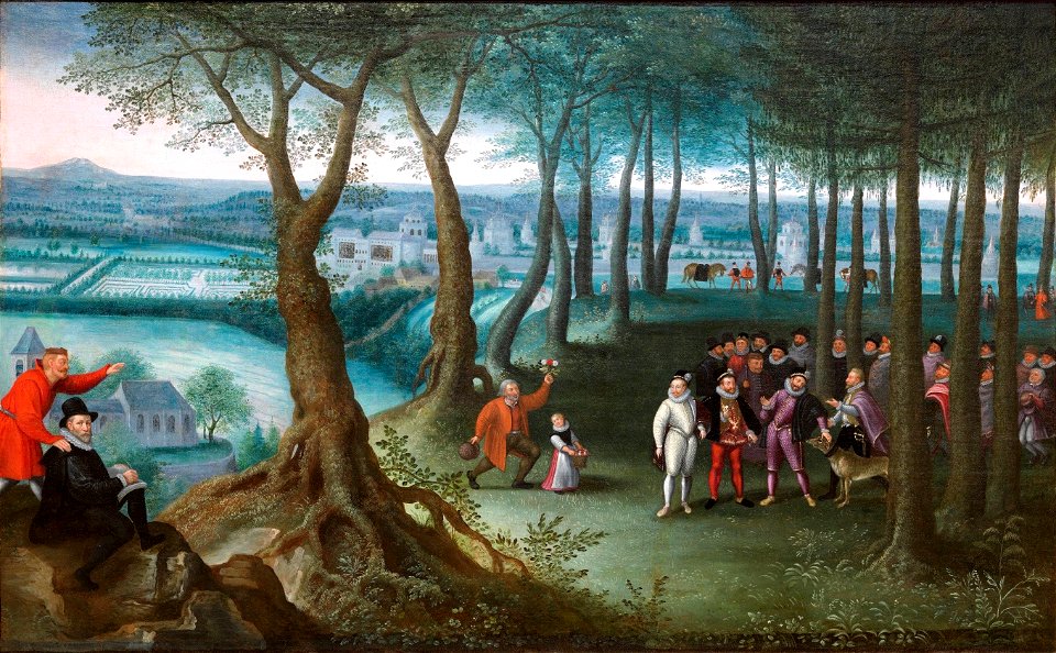 Lucas van Valckenborch - Kaiserlicher Waldspaziergang mit dem Neugebäude (ca.1592)
