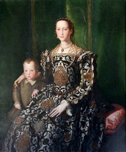 Vaiani, Lorenzo (Lorenzo dello Sciorina) - Official portrait of Eleonora of Toledo, Duchess of Florence. Free illustration for personal and commercial use.