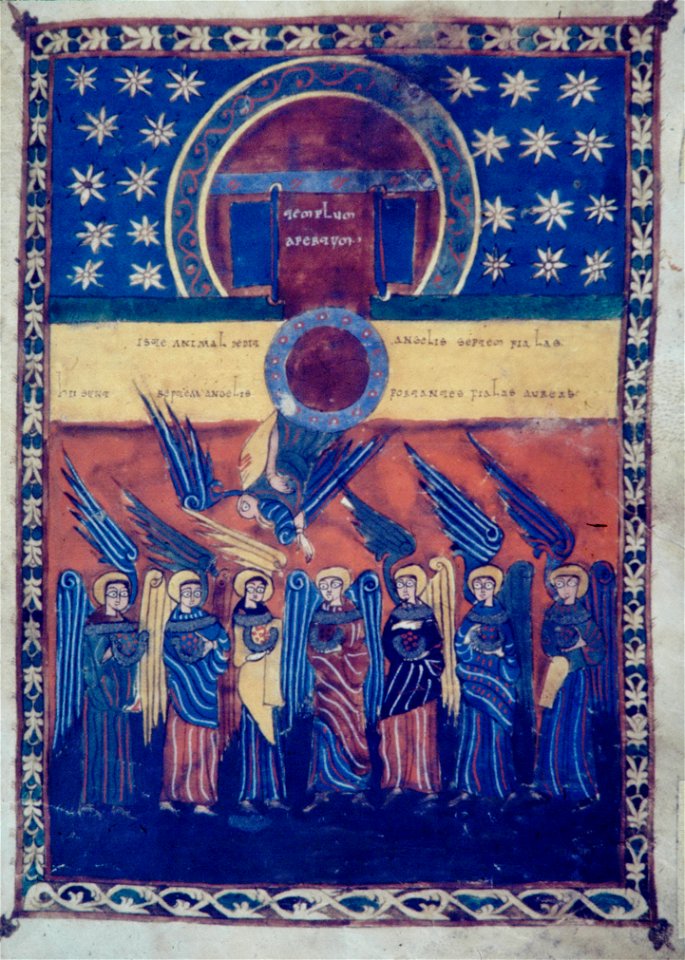 Valcavado Beatus f. 151r - Seven bowls
