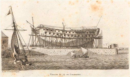 Vaisseau de 74 canons en construction