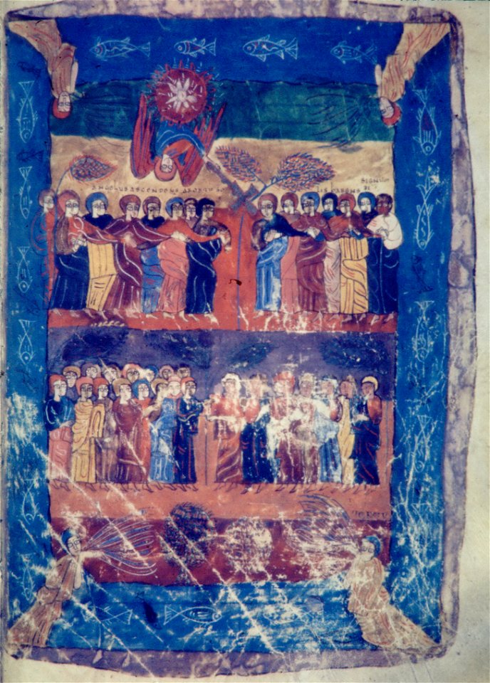 Valcavado Beatus f. 101r - Angels holding winds