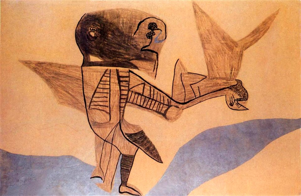 Vajda Winged Creature on Silvery Ground 1938