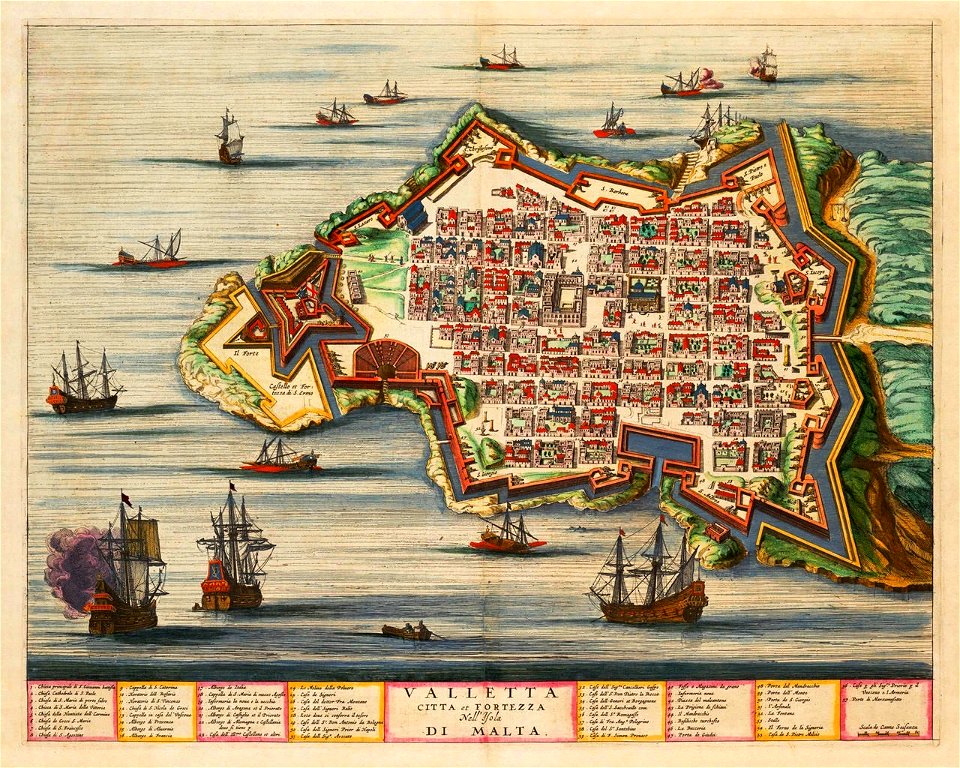 Valletta Citta et Fortezza Nell'Isola di Malta, 1663