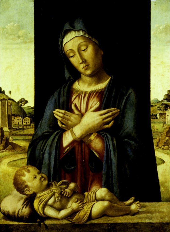 Jacopo da Valenza - The Madonna Adoring the Christ Child - 83.6.4 - Minneapolis Institute of Arts
