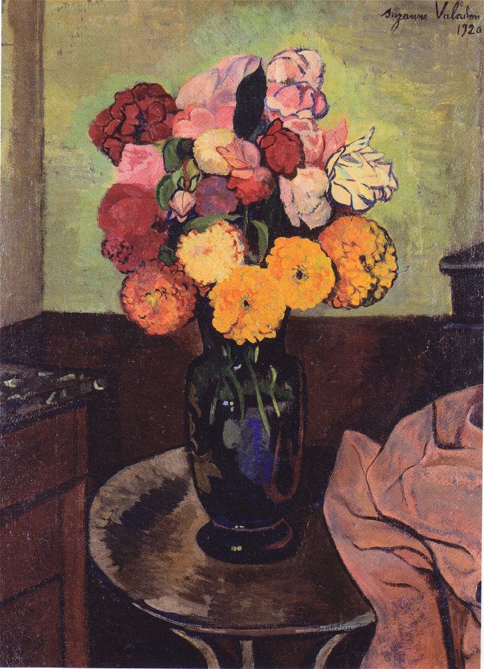 Suzanne Valadon - Blumenvase auf einem runden Tisch - 1920