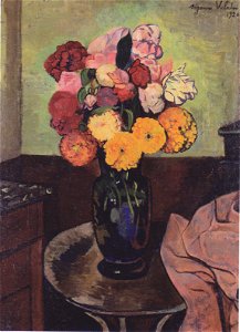 Suzanne Valadon - Blumenvase auf einem runden Tisch - 1920