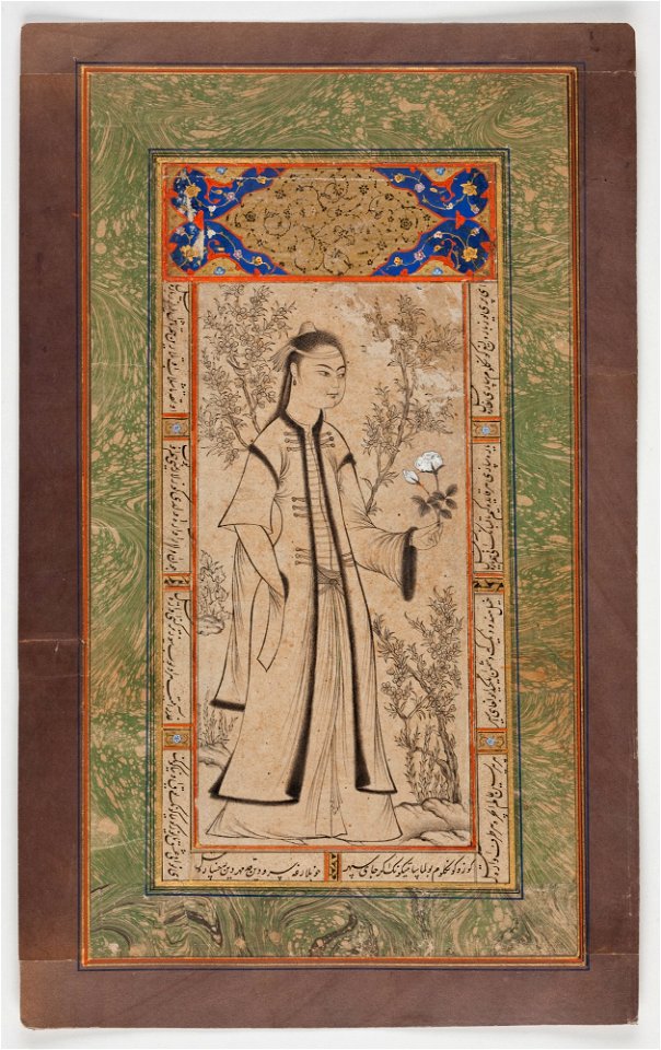 Vali Jan, Islamic - Lady with a Rose - 2010.30 - Detroit Institute of Arts