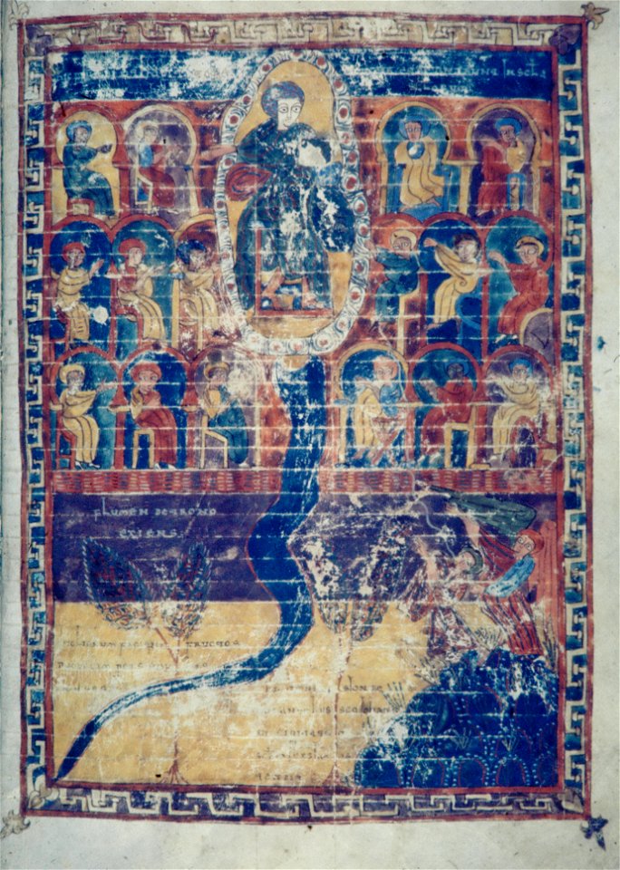 Valcavado Beatus f. 183r - River of Life