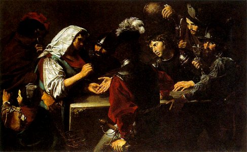 Valentin de Boulogne - The Fortune Teller - WGA24240. Free illustration for personal and commercial use.