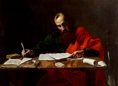 Valentin de Boulogne - Saint Paul Writing His Epistles - BF.1991.4 - Museum of Fine Arts