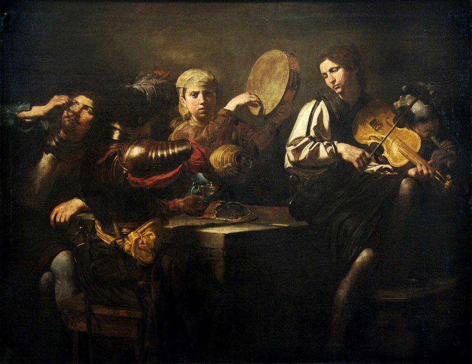 Valentin de Boulogne, Musiciens et soldats