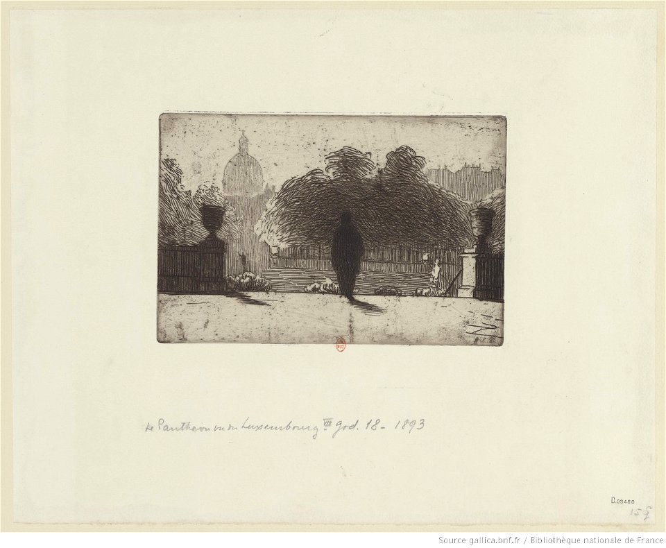 Vallotton - Le Panthéon vu du Luxembourg Douze vues de Paris (pl. VIII), btv1b69515913