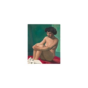 Vallotton - JEUNE FEMME NUE ASSISE SUR UN TAPIS ROUGE, 1923, lot.25
