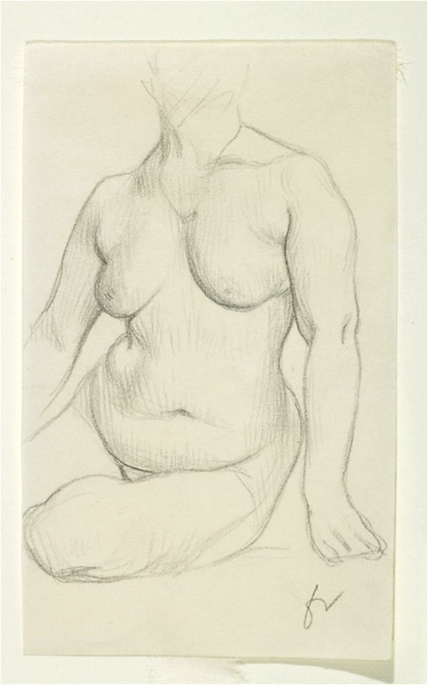 Vallotton - Femme nue assise vue en torse, 1890-1925, 1977-0290