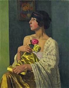 Vallotton - La femme aux roses, 1919, lot.44