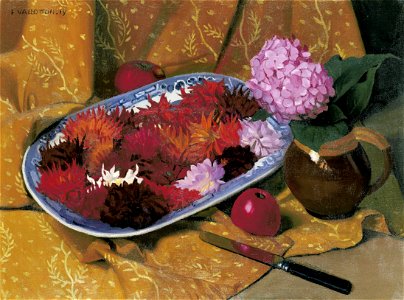 Vallotton - Fleurs de dahlias dans un plat, 1919