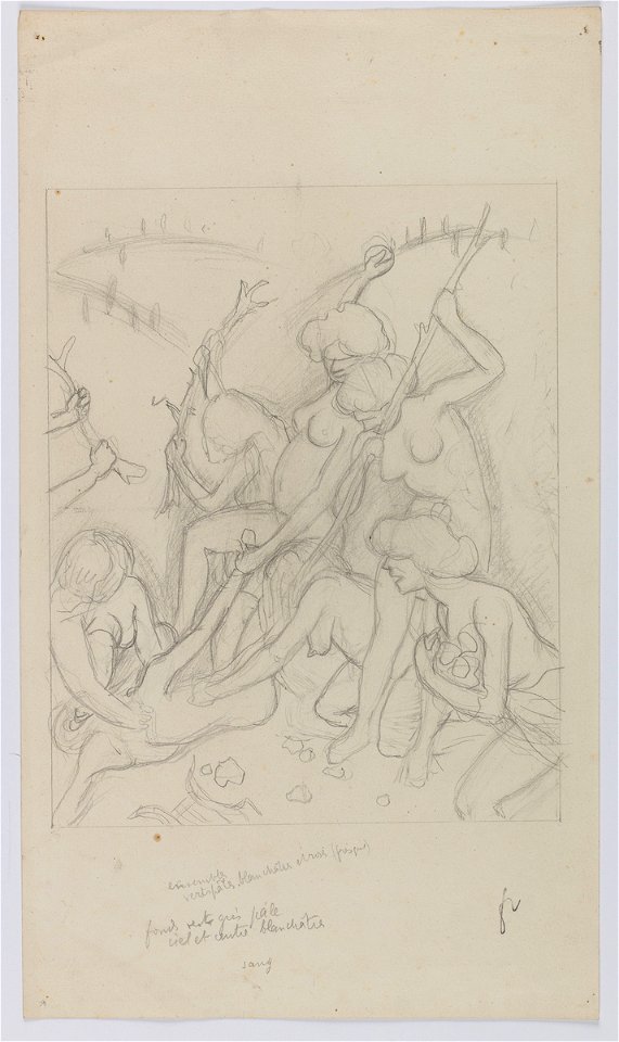 Vallotton - Etude de composition pour Orphée dépecé par les Ménades, 1914, D 2016-0052