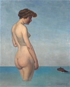 Vallotton - BAIGNEUSE AU CHIEN, 1910, lot.22 (cropped)