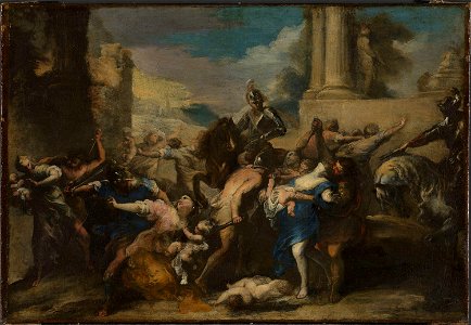 Valerio Castello - The Massacre of the Innocents - NG.M.00045 - National Museum of Art, Architecture and Design. Free illustration for personal and commercial use.